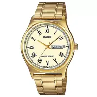 在飛比找博客來優惠-【CASIO】復古英倫時尚金羅馬指針腕錶(MTP-V006G