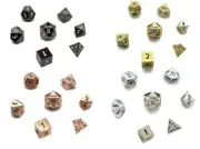 Metal D20 F*** Dice Critical Fail F 20 Sided Die Set DND Black Gunmetal Gold