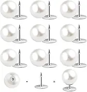 ZLMCUJE 10 Sets Pearl Buttons No Sew Buttons Pearl Brooch Pins Fixed Pins No Tool Removable Reusable for Shirt Blouse Dress Sweater Shawl,for Women (10mm)
