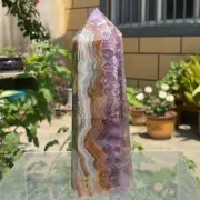 850g Natural Rare Amethyst Lace Agate Tower Quartz Crystal Reiki Healing