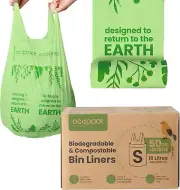 18L Small Compostable Bin Liners in Dispenser Box(50 Bags)| Strong & Thick,Biode