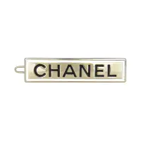 在飛比找momo購物網優惠-【CHANEL 香奈兒】CHANEL黑字LOGO金屬飾琺瑯邊