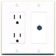 F81 Decorative Wall Plate with Power Outlet 1 Port [White]