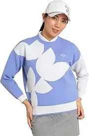 [Callaway] C24118201 Women's Crew Neck Knit (Flower Pattern) / Golf Sweater