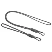 Badge Lanyard with Keychain Clip, 2 Pcs Necklace Cord Strap Metal Clasp, Gray