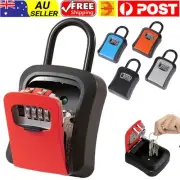 Wall Hanging Outdoor Key Storage Lock Box 4digit key Safe Security Padlock Home
