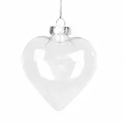 50 Wholesale Pack Iridescent Glass Heart Ornaments Fillable Baubles for Christmas Party Wedding DIY Craft Decorations