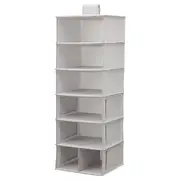 BLÄDDRARE hanging storage with 7 compartments, grey/patterned, 30x30x90 cm