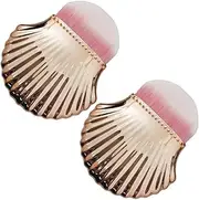 ERINGOGO 2Pcs Nail Art Dust Brush Multifunctional Powder Cleaner for Makeup Nail Care Easy to Carry Rose Gold Brushes for Dust Removal and Nail Polish Application