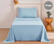 Daniel Brighton Kids Micro Luxe Single Bed Sheet Set - Light Blue