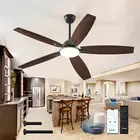 Ceiling Fans with Lights, 60'' Smart Modern Ceiling Fan with Remote Control, Rev