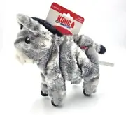 KONG Low Stuff Stripes Donkey Medium Squeaky Soft Plush Toss & Shake Dog Toy 10"