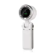 White Portable Handheld Mini Fan - USB Rechargeable Desktop Fan for Outdoor and Indoor Use