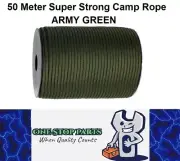 50m Army Green 550lb Military 9 core Paracord Rope 4mm Outdoor Camping Rope