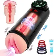Male Masturbator Penis Pump,Male Masturbators with 3 Pump & 7 Thrusting Rotating Sucking Sex Games