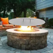 Fire Pit Burner Round Cover for Drop-in Fire Pit Burner Pan, Fire Pit Lid