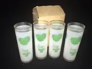 4 Vintage Crisp Calvert Gin Frosted Cocktail Glass Set Collectible - 6" - NIB