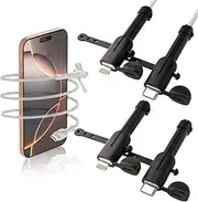 4Pcs Charger Cable Protectors.Data Cable Protector,Silicone Cord Saver Dustproof Storage Data Cable Winder 3 in 1 Anti-Break Protective Cover Compatible for iPhone Charger