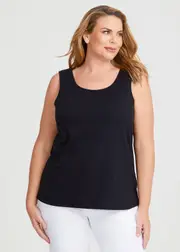 [Taking Shape] Taking Shape Good Earth Australian Cotton Reversible Cami Size 16 in Black - Plus Size Women's Clothing Black
