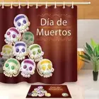 Skeleton Mask Waterproof Bathroom Polyester Shower Curtain Liner Water Resistant
