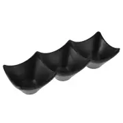 Restaurant 3 Compartments Soy Mustard Wasabi Serving Dipping Dish Plate
