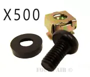 500 Pack Lot - M6 Rack Mount Cage Nuts, Screws, & Washers - Square Clips Server