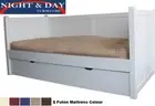 Day Bed Nashville Hardwood Timber Single Trundle White 1 x 8 Inch futon mattress