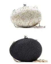 MANG WOMAN SHINY CLUTCH WITH GOLD CHAIN | GOLD - BLACK | NEW! SOLD OUT! SALE!