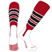 PEAR SOX OTC Baseball Softball Stirrup Socks (C, 7in) Red, White, Black