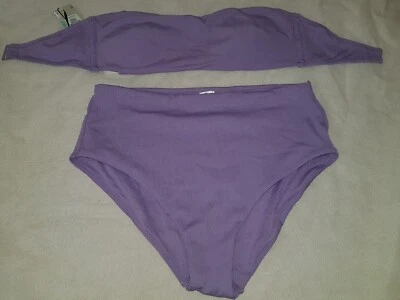 Gorgeous Purple PRIMARK bikini top bottom set Size 10