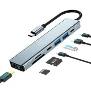 7-in-1 USB-C Hub with 100W PD, 4K HDMI, 3 USB Ports, SD/TF Card Reader - Comp...