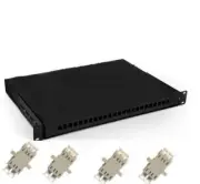 Fiber Optic Patch Panel,1U,Rackmount,24 Port Loaded LC Duplex MM-0543