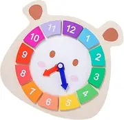 MAGICLULU 1Pc Wooden Clock for Early Educational to Enhance Recognition Cognitive Skills Color Understanding for Home Learning Family Interaction