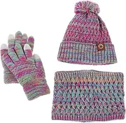 [LIFKOME] Hat Gloves Pom Pom Winter Hat Pom Pom Winter Beanie Pom Pom Beanie Hat and Gloves for Winter Hats for Winter Hat Wool Gloves Violet Acrylic