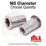 M5-0.8 Aluminum Hex Rivet Nuts Plain (Choose Quantity)
