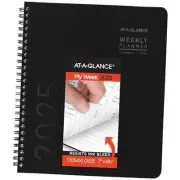2025 Planner, Weekly & Monthly, 7" x 8-3/4", Medium, Contemporary Lite, Black