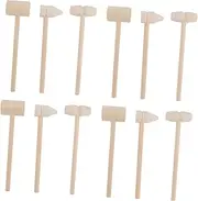 HONMEET 12Pcs Wooden Mini Hammers Educational Beat for Hand Training Safe Mallet for Cake Crab Parent Interactive Fun