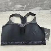 Under Armour Sport Bra Women 38DD Cross Back Compression High Support Black