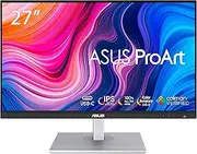 ASUS PA278CV 27' ProArt Professional Monitor [AU Version], WQHD (2560x1440), IPS, 100% sRGB, E< 2, Calman Verified, USB Type-, 65W PD, Daisy-Chain, Black Panel/Silver Base