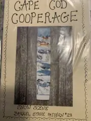 Painting Vintage Painters Barrel Stave Pattern 28 Snow Scene Cape Cod Cooperage