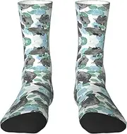 [Ghjkfbf] Rabbits Manatees Print Novelty Unisex Socks Colorful Stylish Crew Socks Casual Dress Gifts For Men Women