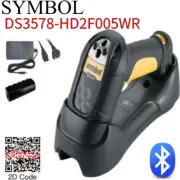 Symbol DS3578-HD Wireless Bluetooth 2D USB Barcode Scanner w USB Cable & Cradle