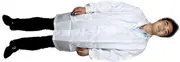 Unisex (Electrical equipment) White Striped Button Closure Anti-static Overall Gown (46ry869qf411) Garment M