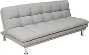 Priceworth Vivian Sofa Bed, Converts to a Double Bed, Versatile Bedroom and Living Room Furniture, Made with Solid Pine Wood Frame, Plush High-Density Foam Cushions, Polyester Upholstery, Grey