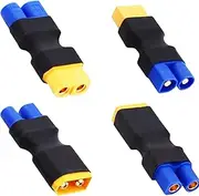 tunghey 4Pack RC XT60 to EC3 Plug Female Male Adapter Connector for RC FPV Drone Car Lipo NiMH Battery Charger ESC
