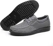 [Generic] Casual Mens Dress Shoes, Non Slip Soft Bottom Flats Work Shoe with Laces Mens Canvas Casual Shoes, for Walking Driving
