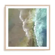 Artey | Aerial Coast III - Framed Print - Natural Frame - 60 x 60cm