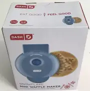Dash Snowflake Mini Waffle Maker in Blue NonStick 350 Watts BRAND NEW