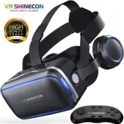 3D Virtual Reality Headset VR Glasses BOX + Remote Game Pad Goggles Mobile Phone