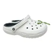 Crocs Classic Lined Clog 203591W-191 White/Grey Size 9M/11W Retail $60